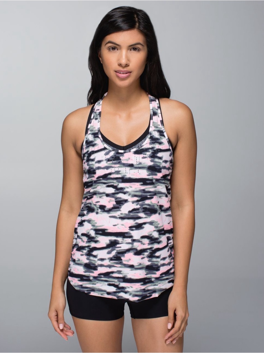 Lululemon Water Bound Singlet Wamo Camo Barely Pink Racerback Tank Top Size 4